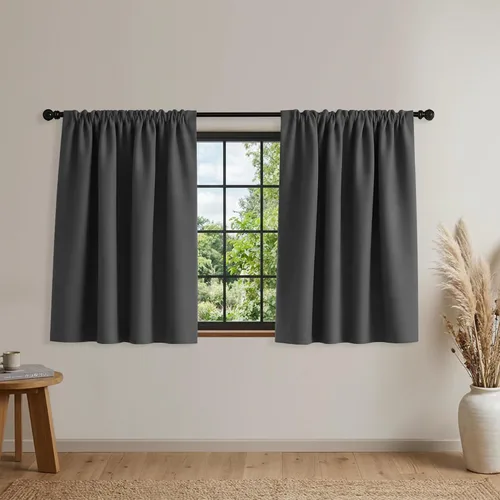 Miniatura 30 de Mrs.Naturall - Cortinas opacas cortas beige para ventanas pequeñas de 18x24 pulgadas de largo
