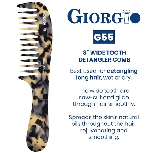 Miniatura 2 de Giorgio G55 TW - Peine de dientes anchos para desenredar el cabello mojado, peine para desenredar el cabello de grosor fino a medio, peines