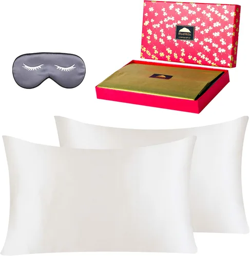 Miniatura 8 de BlueHills 22 Momme - Funda de almohada de seda 100% pura de morera natural suave de ambos lados para cabello y piel, cremallera oculta, paquete de 2