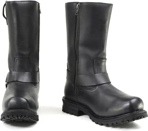 Miniatura 2 de Milwaukee Leather Botas impermeables para hombre, negras, de 11 pulgadas de ancho con puntera cuadrada, con arnés y cremallera MBM9061WP - 7W