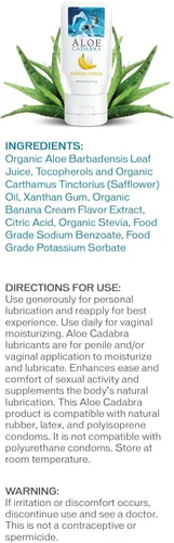 Miniatura 2 de Aloe Cadabra Lubricante personal saborizado e hidratante vaginal, lubricante orgánico de aloe comestible para hombres, mujeres y parejas, no mancha