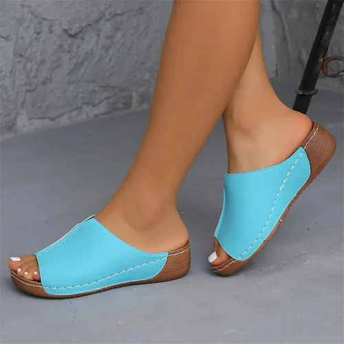 Miniatura 3 de Sandalias ortopédicas para mujer con soporte para el arco, cómodas sandalias ortopédicas de verano con puntera abierta Azul cielo