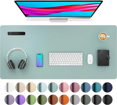 Miniatura 61 de Aothia - Protector de escritorio de cuero sintético, base para mouse, superficie antideslizante e impermeable para escribir y para laptop
