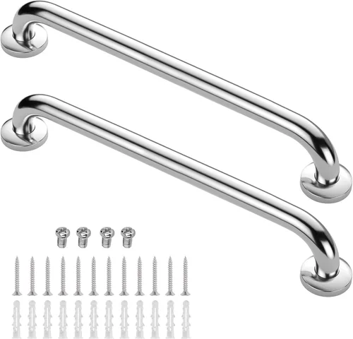 Miniatura 7 de Paquete de 2 barras de agarre de ducha de acero inoxidable para baño, barras de agarre para ducha de baño, barras de agarre para bañera duchas de 18