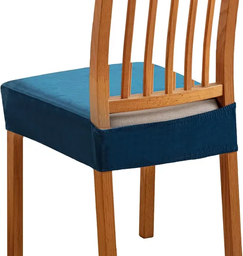 Miniatura 9 de Soft Dining Chair Seat Covers Set of 2, Velvet Seat Covers for Dining Room Chair Removable Washable Dining Room Chair Covers-Beige-2 Piece