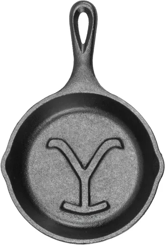 Lodge Utensilios de cocina de hierro fundido con sello Yellowstone pre-sazonado, mango de lágrima exclusivo, uso en el horno, en la estufa, en la