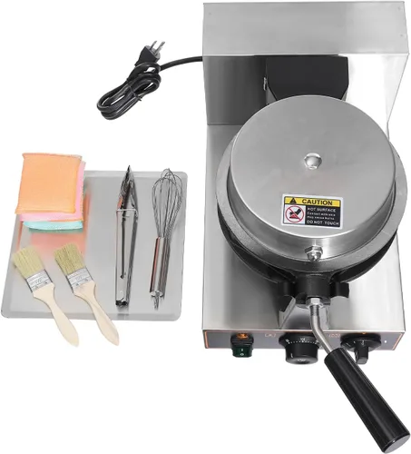 Máquina eléctrica para hacer gofres de 1300 W, máquina eléctrica de doble cabezal para gofres de 122-572 ℉ para uso doméstico y comercial (1 clip de
