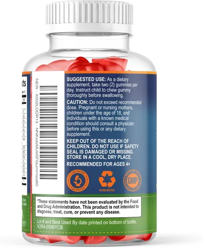 Miniatura 8 de Gomitas multivitamínicas para niños, sin azúcar, sabrosas gomitas de sabor a naranja, apoyo inmunológico diario con 100% vitamina B12, vitaminas