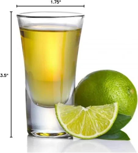 Miniatura 5 de Gmark Juego de vasos para shots de 2 oz con base pesada, vasos de whisky - Juego de 6 piezas, ideal para degustación de vinos, tiradores, vertedor