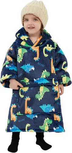Miniatura 36 de KFUBUO Manta portátil con capucha de sherpa para niños, todos los patrones, sudadera de gran tamaño con bolsillo, regalos de cumpleaños para niñas
