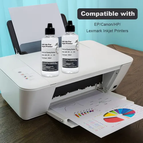 Miniatura 2 de Kit de limpieza de cabezal de impresión para impresoras de inyección de tinta, 2 soluciones de limpieza universal de 3.5 fl oz, boquilla