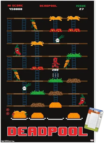 Miniatura 11 de Trends International Marvel Comics-Deadpool-Game Wall, 22.375 x 34 pulgadas, paquete de póster y clip