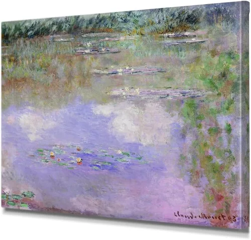 Miniatura 161 de IPIC - Reproducción artística de los lirios de agua de Claude Monet 1906, impresiones giclée coinciden con el marco dorado clásico, arte de pared