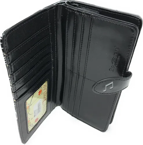 Miniatura 4 de Shag Wear Billetera grande para mujer de piel vegana sintética de 7 pulgadas, Gris, Moderno