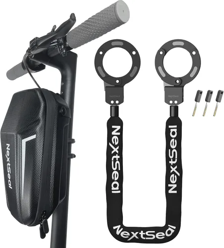 Miniatura 8 de Candado eléctrico para scooter, cerradura de scooter de alta seguridad, bloqueo sin llave, cerradura de cadena antirrobo de 35.5 pulgadas con llave