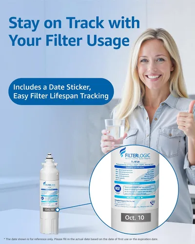 Miniatura 7 de Filterlogic Filtro de agua para refrigerador ADQ73613401, repuesto para LG® LT800P®, LT800PC, ADQ736134, ADQ73613402, LSXS26326S, LSXS26366S