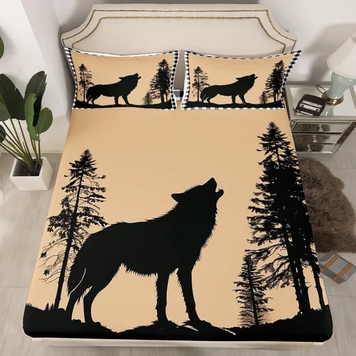 Miniatura 8 de Erosebridal Sábana bajera con temática de pesca, juego de ropa de cama rústica de granja tamaño individual para niños, adolescentes y adultos, ropa