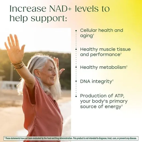 Miniatura 4 de MegaFood NAD + Boost con ribósido de nicotinamida y resveratrol, vitamina B12, B6, metil folato y niacina - Apoya la producción de NAD+ para un