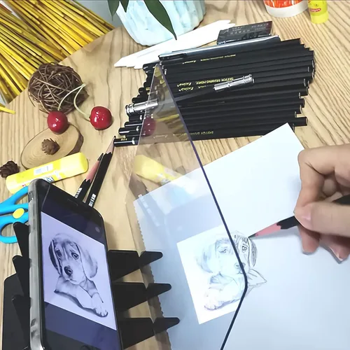 Miniatura 2 de Tablero de dibujo óptico B5 Proyector de reflexión de imagen, tablero de boceto de trazado, hoja reflectante, asistente de pintura fácil, base cero
