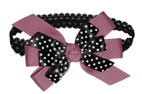 Miniatura 41 de WEBB DIRECT2U WD2U - Diadema elástica con lazo de grogrén de puntos negros para niñas (verde manzana)