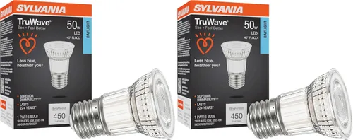 Sylvania - Bombilla LED TruWave Serie Natural PAR16, equivalente a 50 W, eficiente 6 W, base media, regulable, 450 lúmenes, 5000 K, blanco, 1 unidad