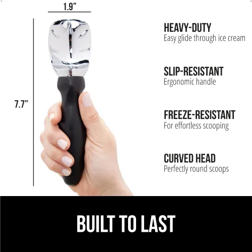 Miniatura 2 de GORILLA GRIP Cuchara para helado resistente sin BPA, mango ergonómico cómodo, cuchara de grado profesional para porciones redondas perfectas