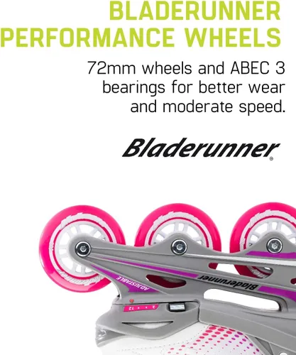 Miniatura 6 de Bladerunner by Rollerblade Phoenix - Patín en línea ajustable para niños VIOLETA BLANCO/ROSA