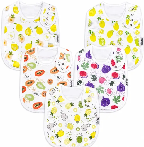 Miniatura 29 de KiddyStar Organic Cotton Baby Drool Bibs Soft, Adjustable, Absorbent, Unisex Teething Bandana Bibs for Babies Clásico 1