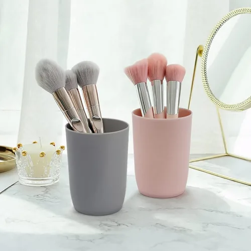 Miniatura 7 de Topsky Paquete de 4 vasos de baño – Vaso de plástico para cepillo de dientes – Vasos reutilizables – Vaso para enjuague bucal Color mixto 4 piezas