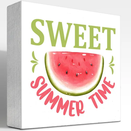Miniatura 10 de Decoración de escritorio de verano, Beaches Bozze and Besties Retro Sunset de madera de doble cara para decoración de escritorio, caja de madera
