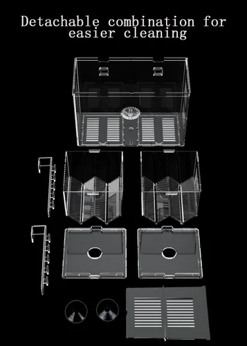 Miniatura 4 de Caja de criador de acuario, caja de criador de acuario de acrílico, cajas de alimentación de incubadora de aislamiento para criadero de peces
