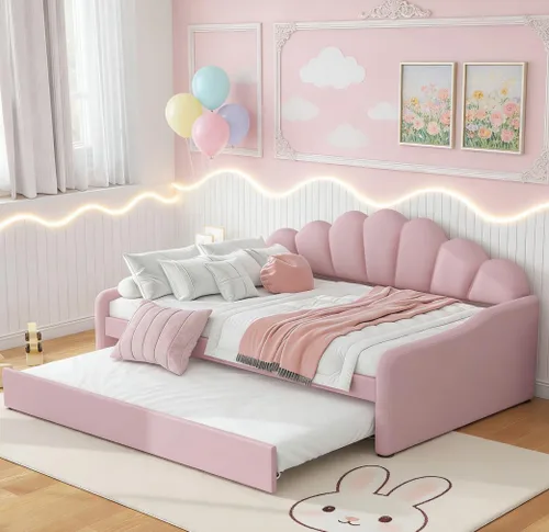 Miniatura 11 de Bellemave Cama nido de tamaño completo con cama corrediza, sofá cama, cama nido con cama corrediza para adultos, niños, niñas, adolescentes, cama