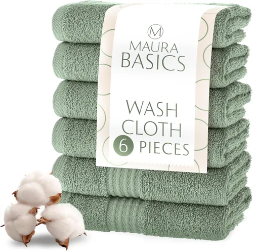 Miniatura 41 de MAURA Basics - Toallas de baño de 100 % algodón turco con bucles de gancho. Juego de toallas de felpa absorbentes de lujo extra grandes para baño