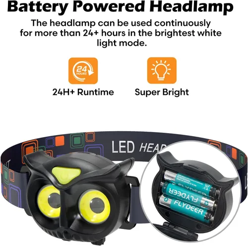 Miniatura 4 de Linterna frontal para niños, lámpara LED con 4 modos, IPX5 impermeable para la frente, linterna de cabeza para adultos y niños al aire libre