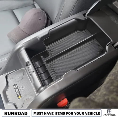 Miniatura 4 de RUNROAD Bandeja organizadora de consola central compatible con Chevy Colorado/GMC Canyon 2015 2016-2020 2021 2022, inserción de caja de Negro