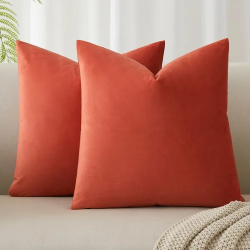 Miniatura 134 de Juspurbet - Juego de 2 fundas decorativas de terciopelo para cojines, fundas suaves para sofá, cama o sillón con cremallera oculta, para sala