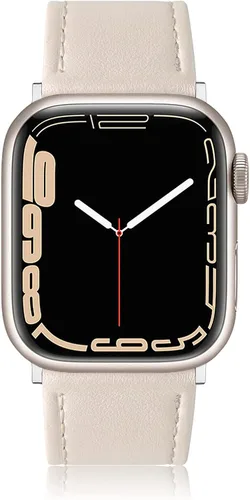 Miniatura 26 de Correa de cuero compatible con correas de Apple Watch de 1.811 in, 1.772 in, 1.732 in, 1.654 in (Serie 1/2/3) para hombres y mujeres, correa