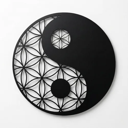 Decoración de metal Yin Yang, decoración de pared de metal, arte de pared de metal, decoración de interiores, arte de pared, arte sagrado de pared,