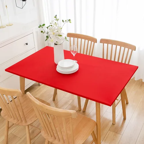 Miniatura 29 de Wolkemer Mantel Redondo Ajustado de 2 Pies de Spandex Elástico Cubierta para Mesa de Cóctel Borde Elástico Negro Cubierta Superior de Mesa