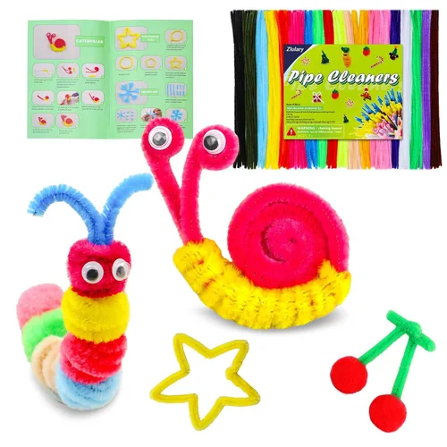 Miniatura 8 de Zlulary Limpiadores de tuberías para manualidades, limpiapipas, suministros de manualidades, kit de arte y manualidades con instrucciones