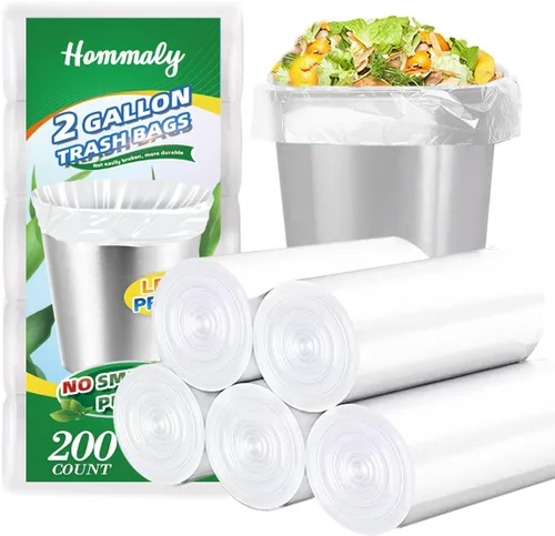 Miniatura 16 de Hommaly 15 litros 150 piezas Bolsas de basura pequeñas transparentes Bolsas de basura resistentes, Bolsas de basura para baño, Bolsas de plástico