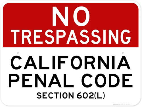 Miniatura 9 de No Trespassing California Penal Code Section 602 (L), 7 x 10 pulgadas, aluminio 040 libre de óxido, resistente a la decoloración, fabricado