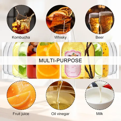 Miniatura 7 de Paquete de 12 botellas de vidrio con tapa abatible de 4 onzas con tapas herméticas, botellas de vidrio con tapa abatible para elaboración casera