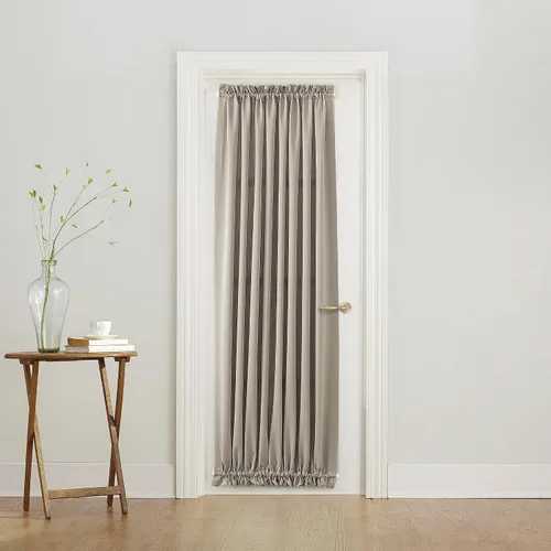 Miniatura 41 de Sun Zero Barrow - Panel de cortina para puerta con bolsillo para barra, de eficiencia energética, 54" x 72", color moca Marrón Mocha