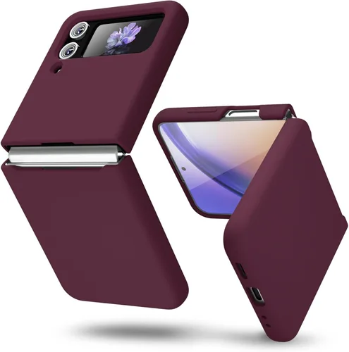 Miniatura 51 de oakxco Funda para teléfono Samsung Galaxy Z Flip 4, agarre de silicona líquida, bonita fina delgada cubierta de gel TPU de goma suave lisa