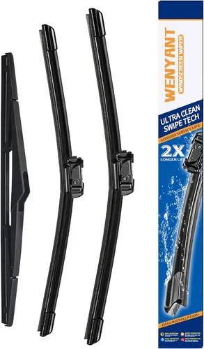 Miniatura 10 de Juego de limpiaparabrisas compatibles con GMC Terrain 2010-2017, Chevrolet Equinox 2010-2017 y Ford Kuga MK1 2008-2012, delanteros, equipo original