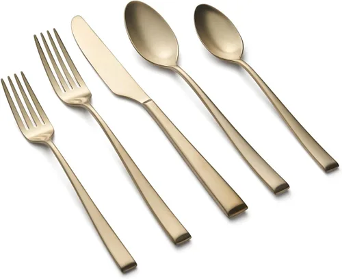 Miniatura 4 de CAMBRIDGE Silversmiths Marlise - Juego de cubiertos de satén negro de 20 piezas, servicio para 4