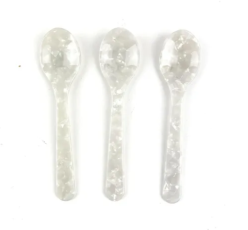 Miniatura 6 de Heyiwell 3 cucharas de postre acrílicas mixcolor, 4.5 in