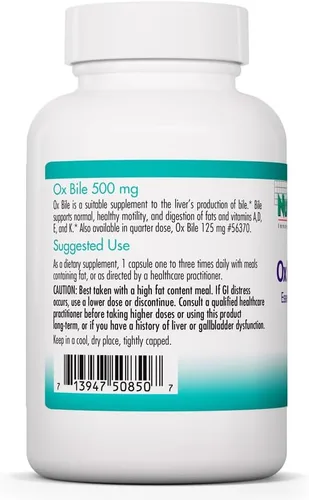 Miniatura 3 de Cápsulas vegetarianas Nutricology Ox Bilis, 0.01764 oz, 100, 50850, 100, 1, 1