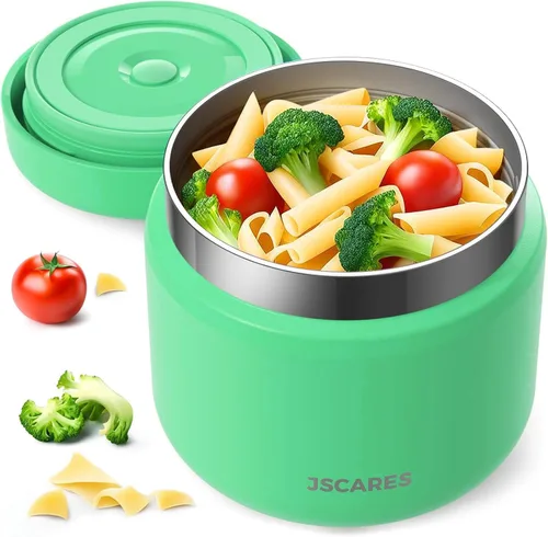 Miniatura 8 de JSCARES Frascos de Comida Aislados para Niños de 12oz para Comida Caliente, Frasco Térmico de Comida de Sopa de Boca Ancha Contenedor Térmico